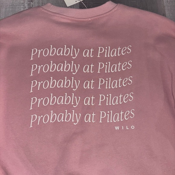 🎀NWT Wilo the Label “probably at Pilates” Pink Sweatshirt - Picture 4 of 6